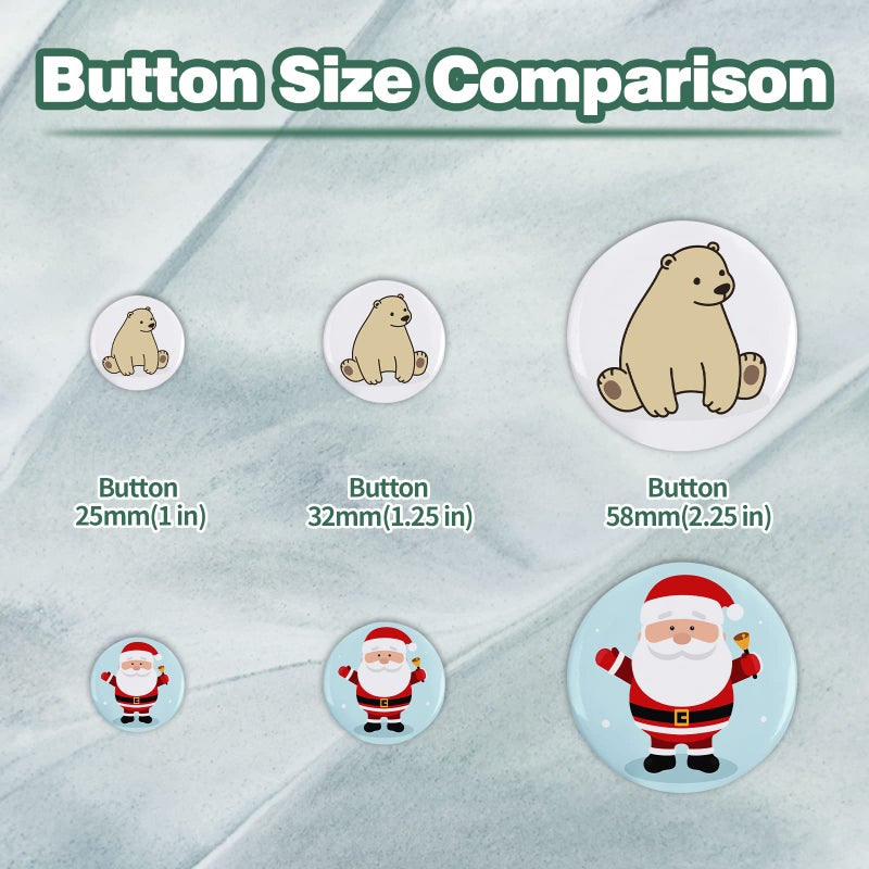 Mostme 200 Sets 2.25 inch Button Maker Supplies  58mm Button Supplies Button Parts Button Badge Part  Button Making Supplies  Includes Metal Button Pin Back Cover  Metal Shells  Blank Paper&Clear Film - Image 5